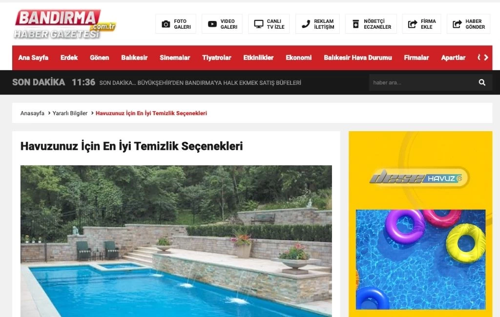 En iyi temizlik seçenekleri Havuz Yapımı