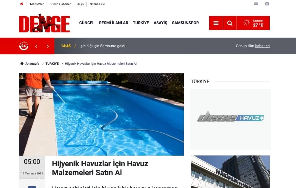 Havuz malzemesi satın al Havuz Yapımı