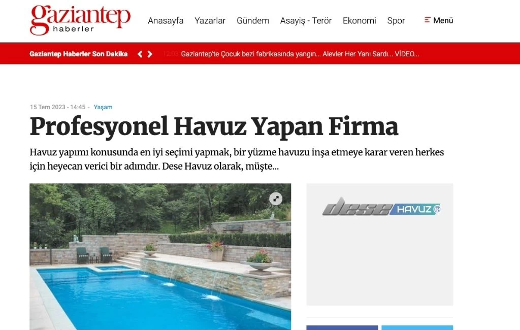 Profesyonel Havuz Yapan Firma Havuz Yapımı